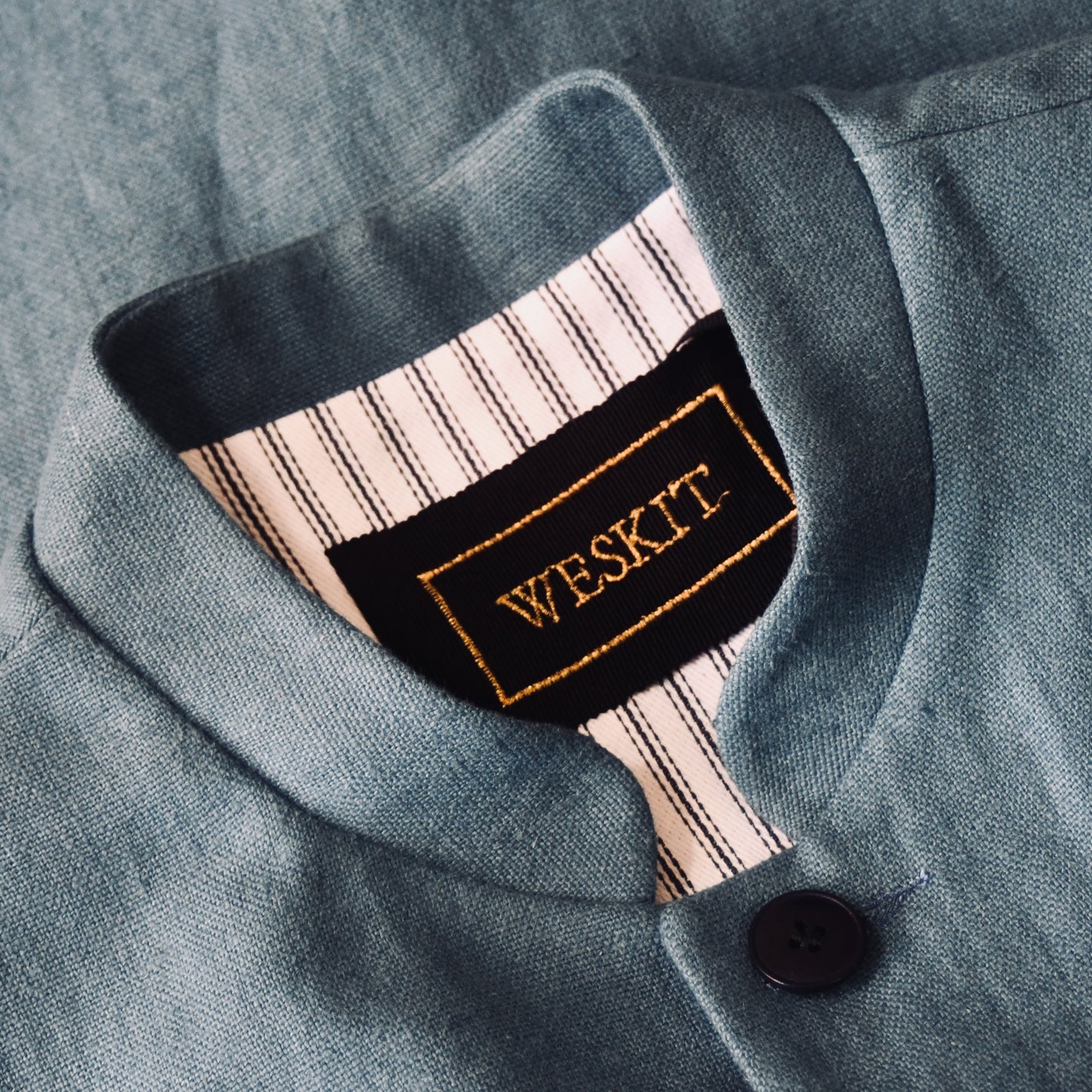 42" Classic Cut Waistcoat in Seafoam Mid-Weight Irish Linen