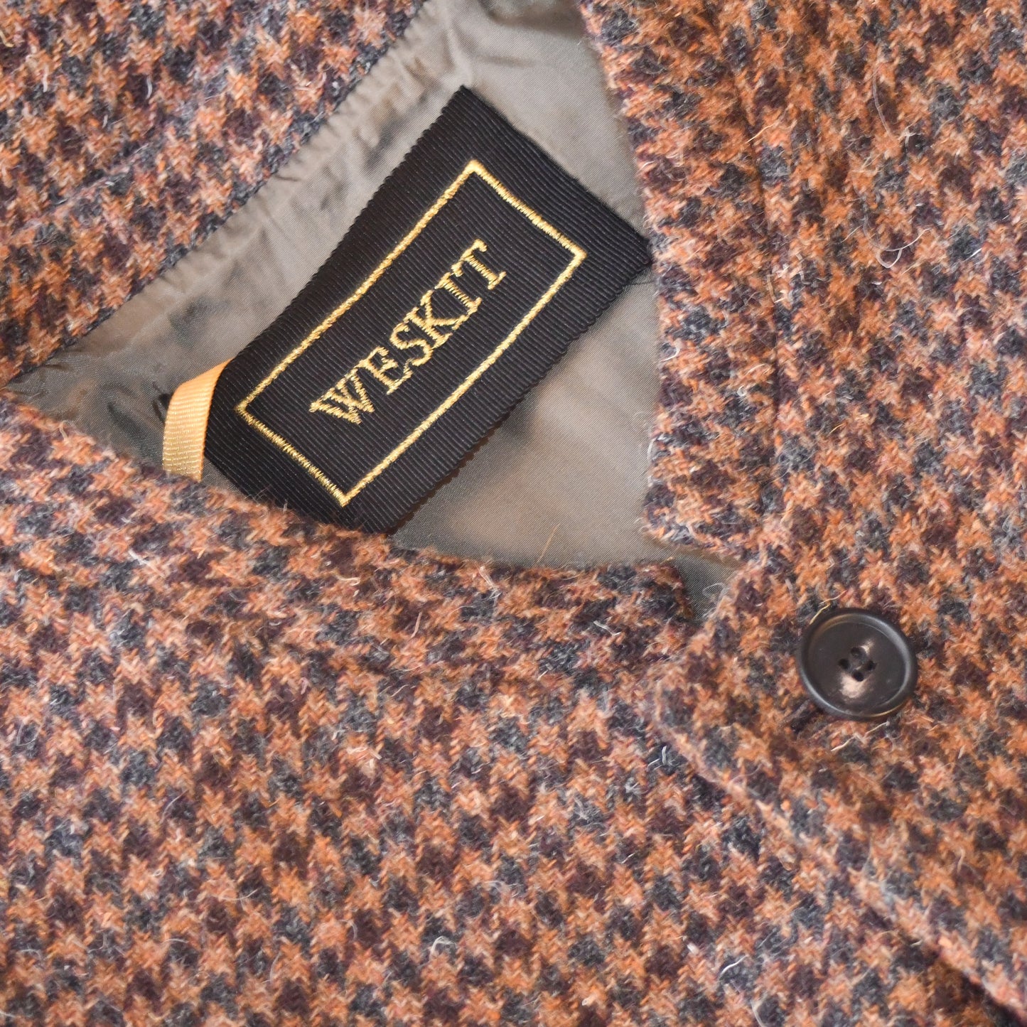 40" Tailored Cut Waistcoat in Copper Check Lovat Tweed