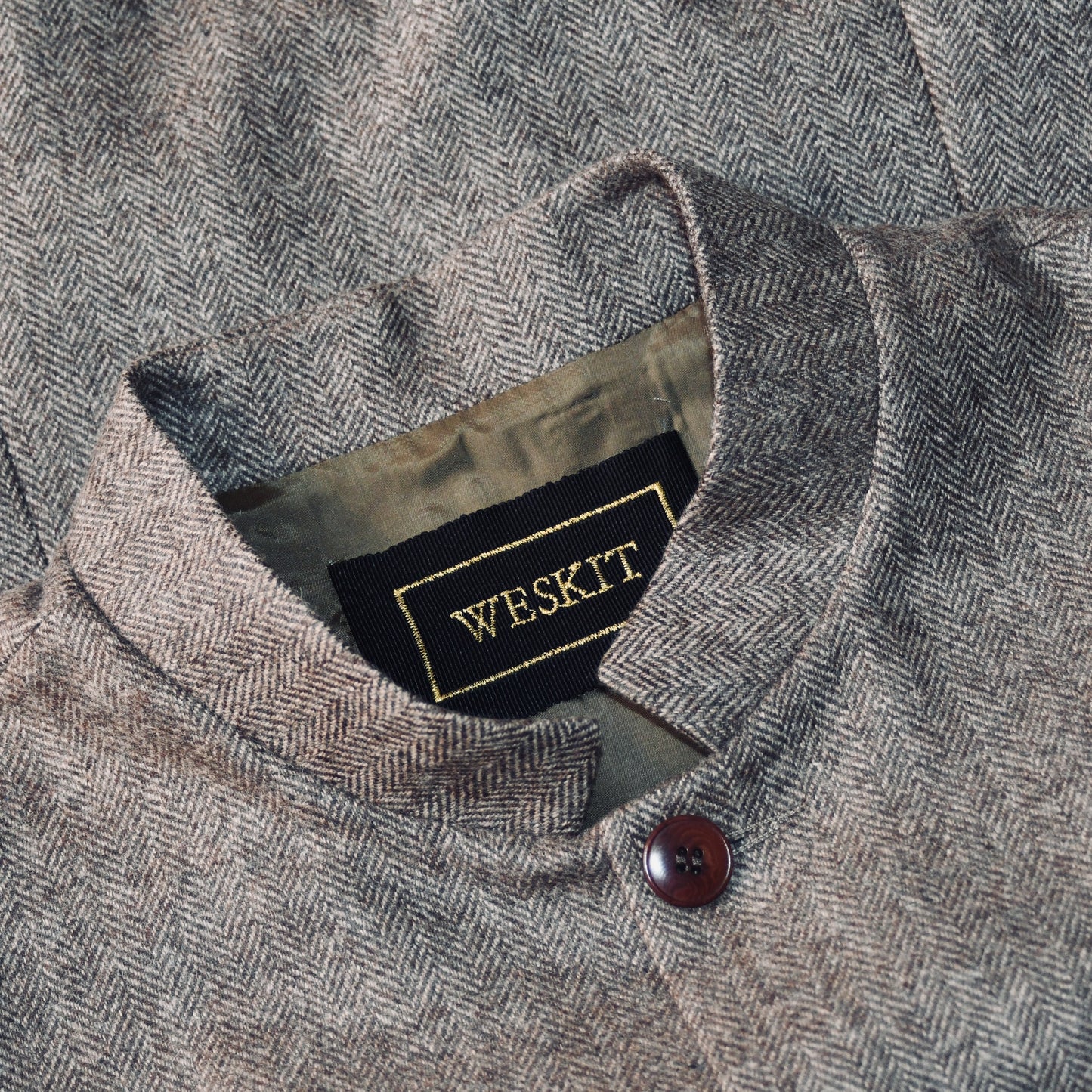 Tailored Cut Fawn Herringbone Merino Flannel