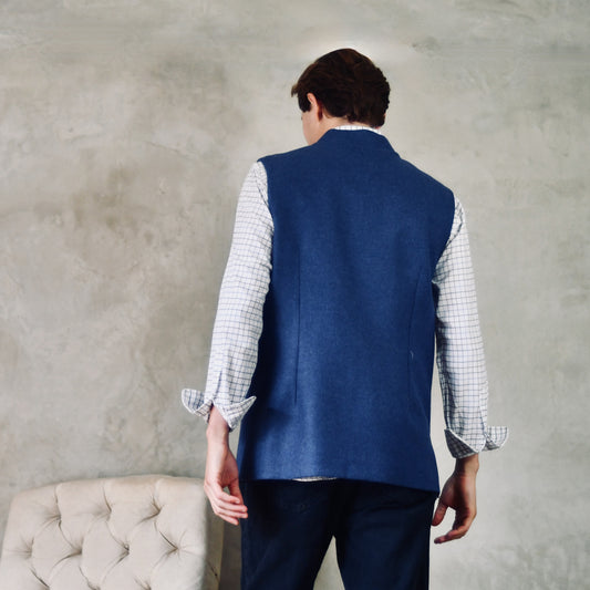 Tailored Cut French Blue Merino Flannel