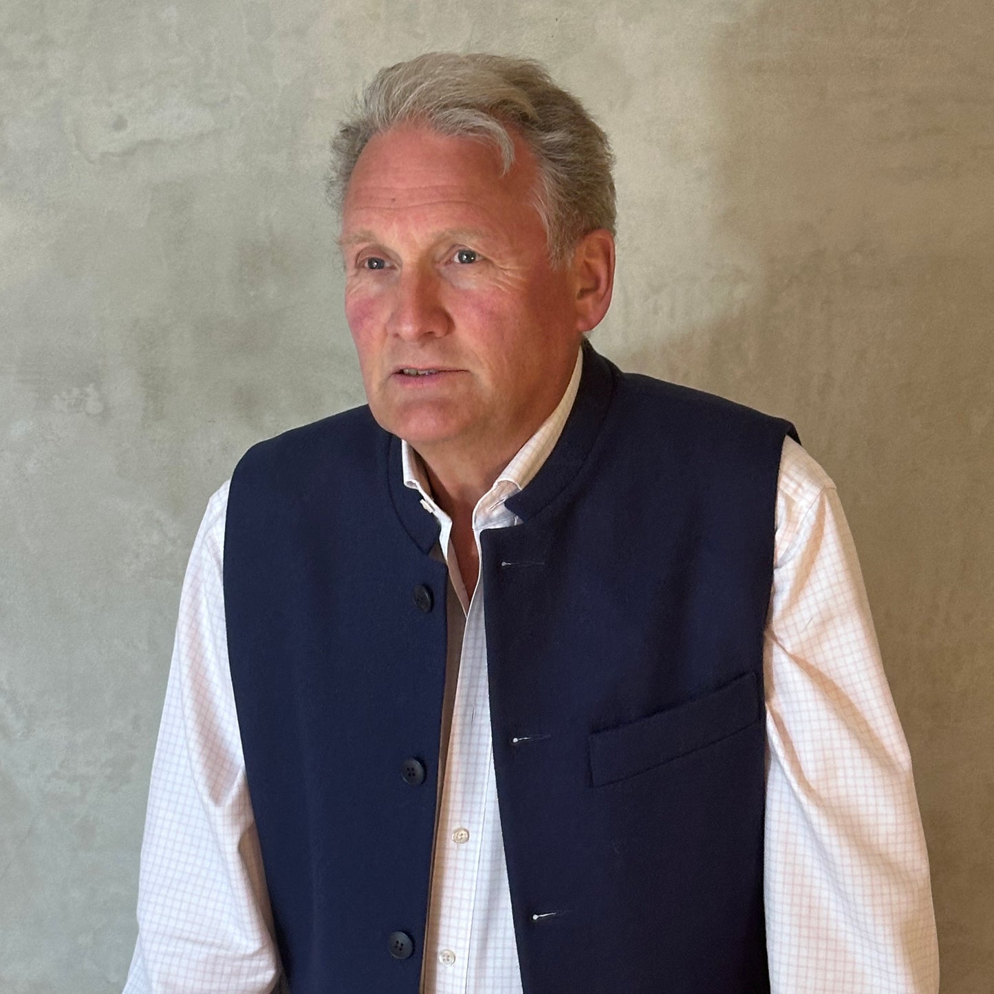 Classic Cut Navy Merino Melton Waistcoat