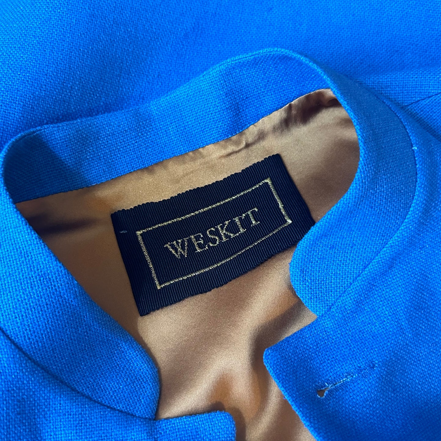 Tailored Cut Waistcoat in Sky Blue Silk Matka