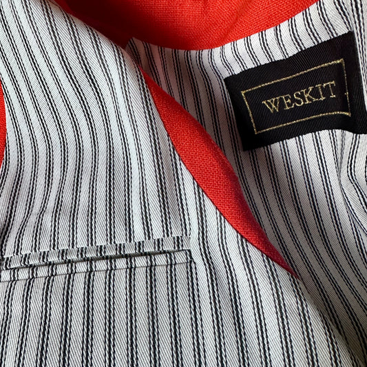 Tailored Cut Waistcoat in Saffron Orange Silk Matka