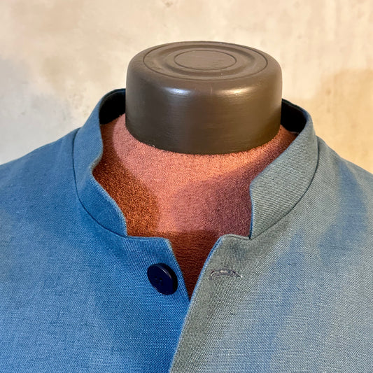 Classic Cut Waistcoat in Sea Green Lighter Weight Irish Linen