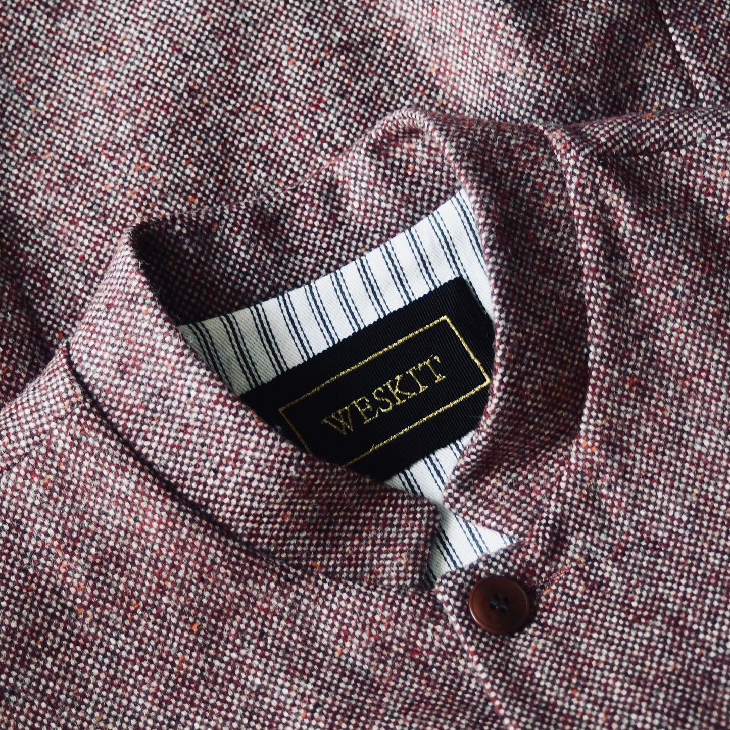 Tailored Cut Waistcoat in Finely Woven Bloodshot Hopsack Tweed