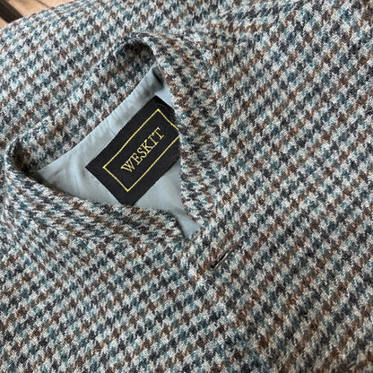 42" Tailored Cut Waistcoat in Mist Check Lovat Tweed