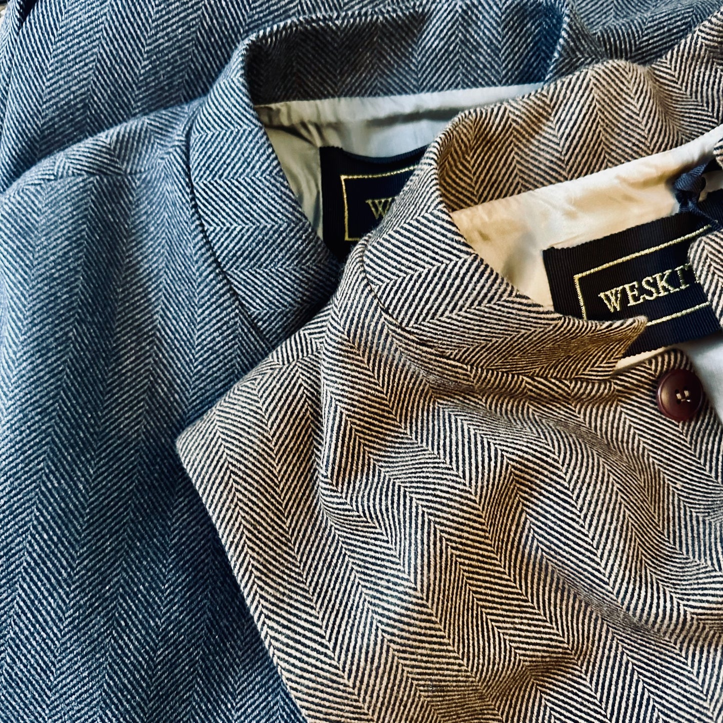 Tailored Cut Brown-Black Herringbone Cashmere Mix Flannel