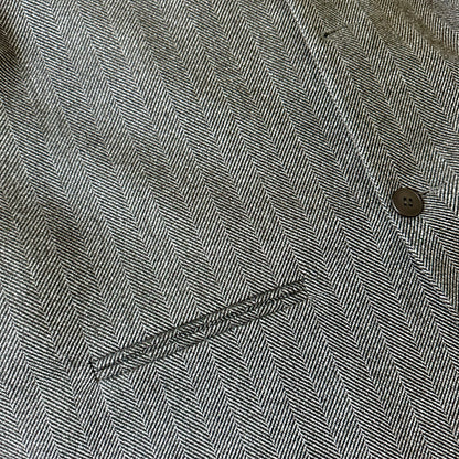 44" Classic Cut Waistcoat in Charcoal Herringbone Lambswool-Cashmere Mix