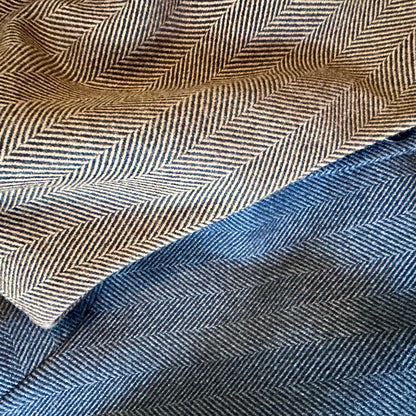 Classic Cut Charcoal Herringbone Cashmere Mix Flannel