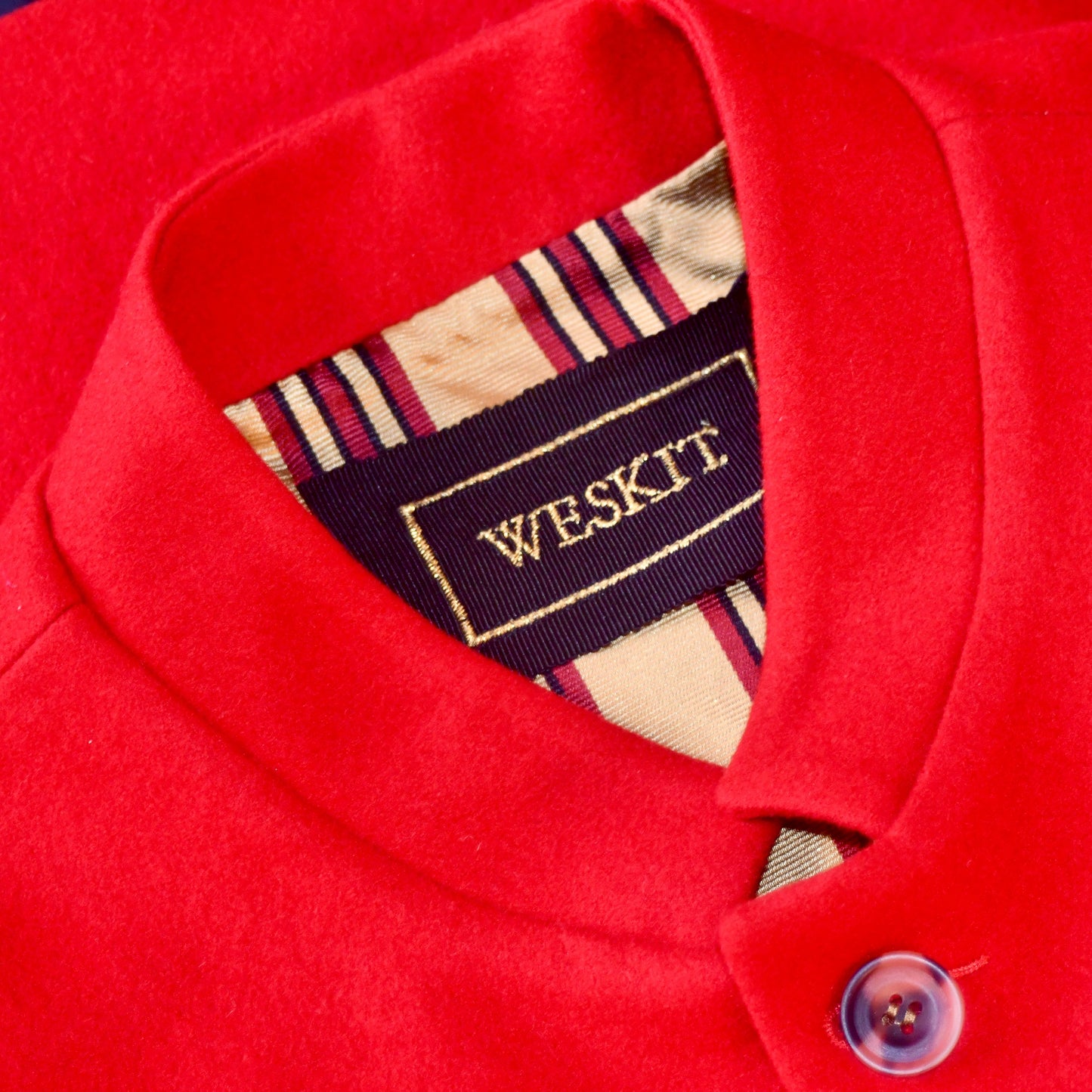 38" Classic Waistcoat in Scarlet Merino Melton