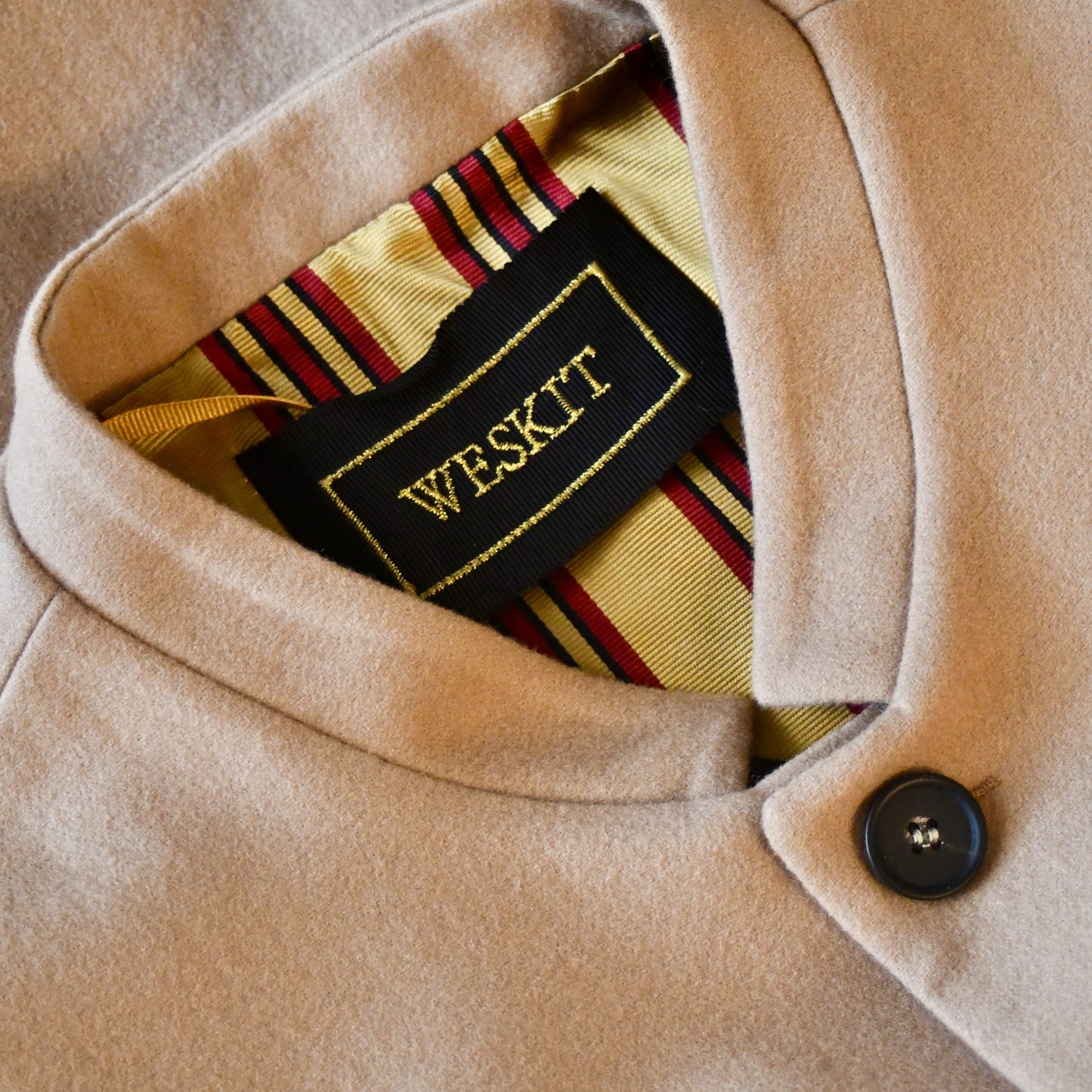 38" Tailored Cut Waistcoat in Camel Merino Melton