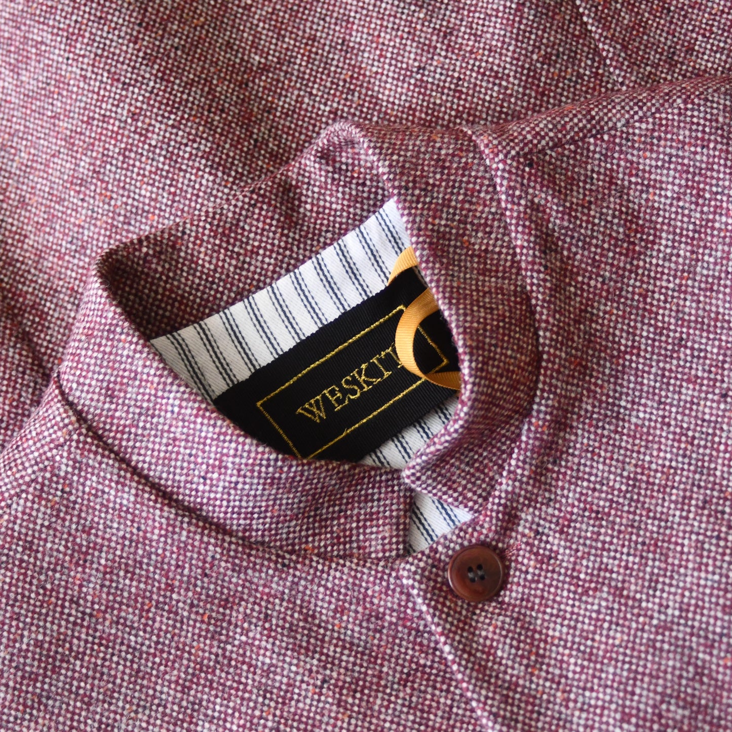 42" Tailored Cut Waistcoat in Finely Woven Bloodshot Hopsack Tweed