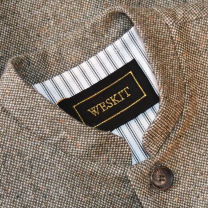 42" Tailored Cut Waistcoat in Moss Green Hopsack Tweed