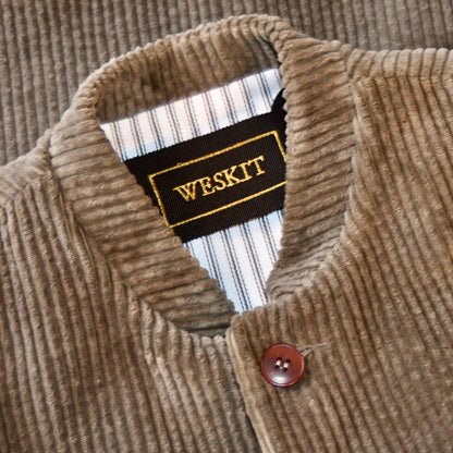Tailored Cut Waistcoat in Khaki Corduroy