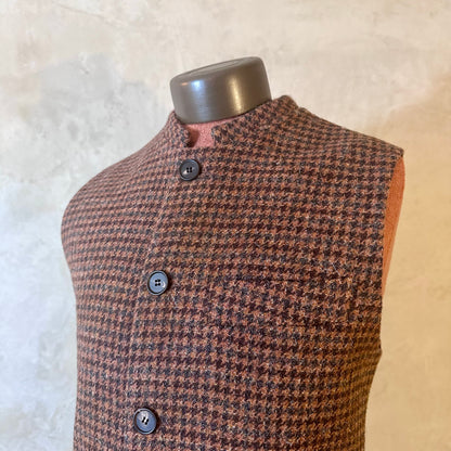 Tailored Cut Waistcoat in Copper Check Lovat Tweed