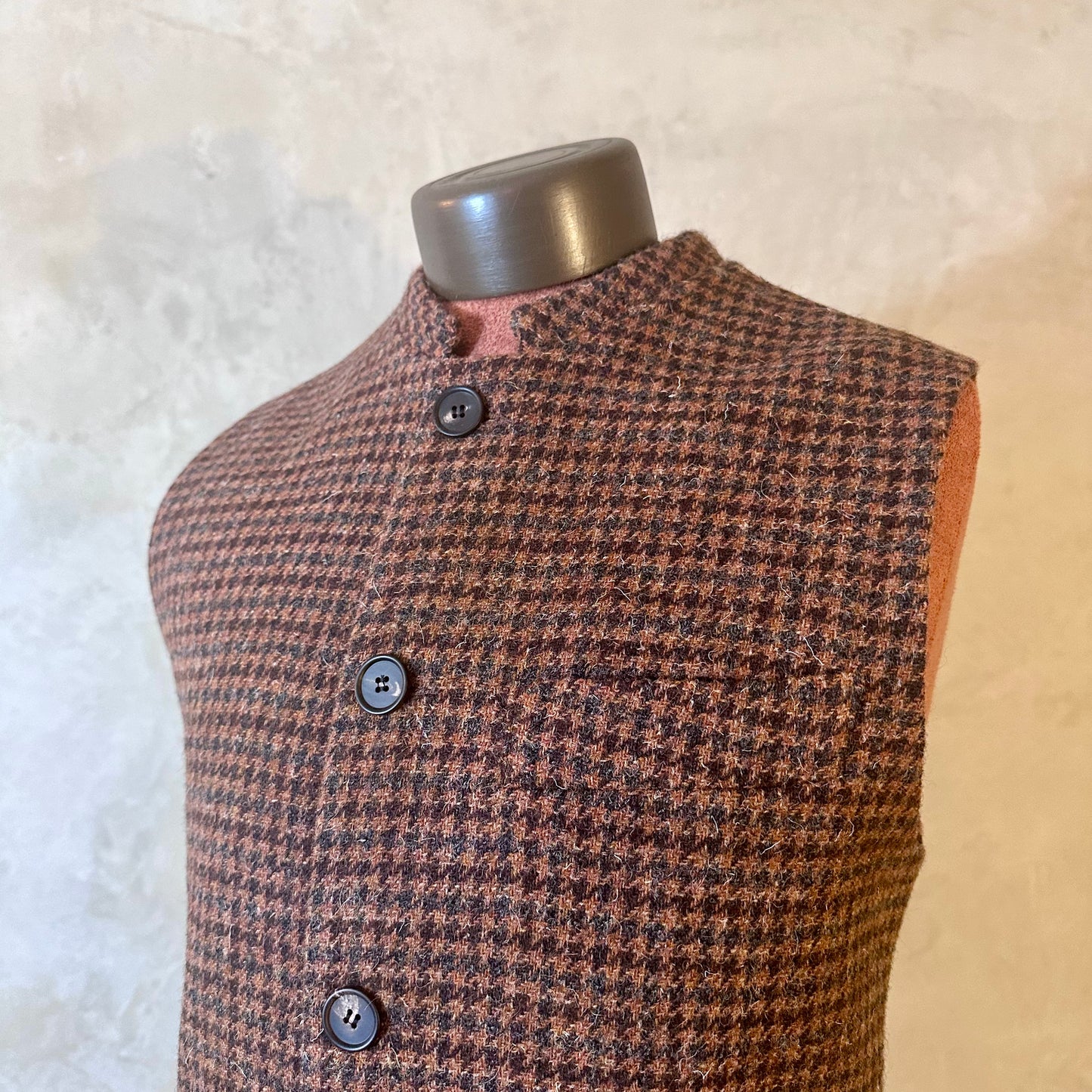 40" Tailored Cut Waistcoat in Copper Check Lovat Tweed