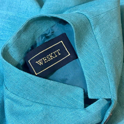 Classic Cut Waistcoat in Emerald Green Silk Matka