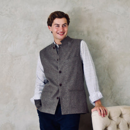 Classic Cut Fawn Herringbone Merino Flannel