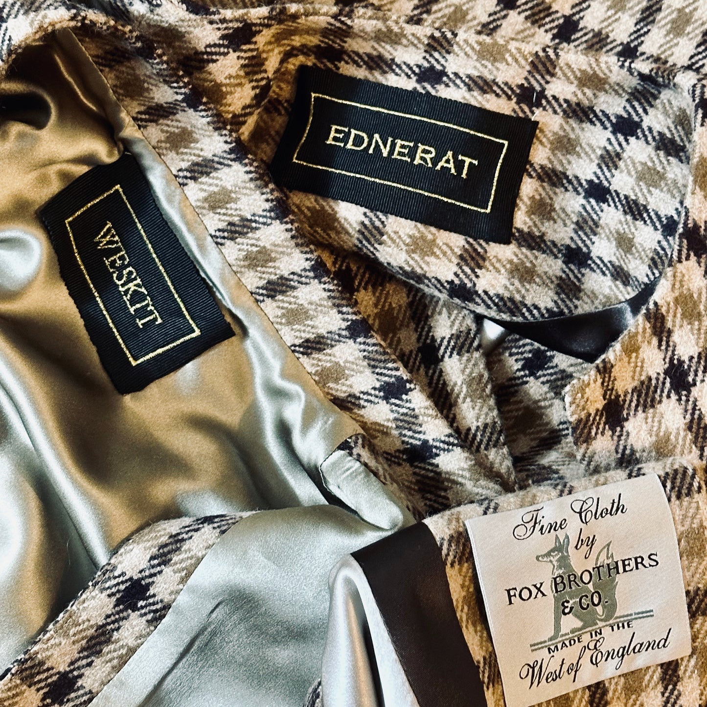 Classic Cut Waistcoat in Fox Brothers Brown Gunclub Check Flannel