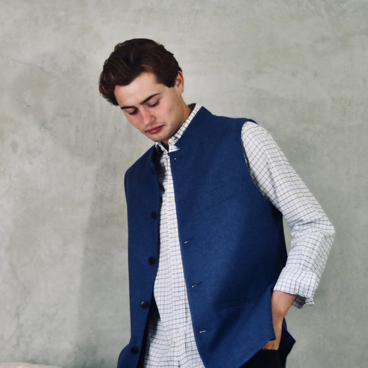 Tailored Cut French Blue Merino Flannel