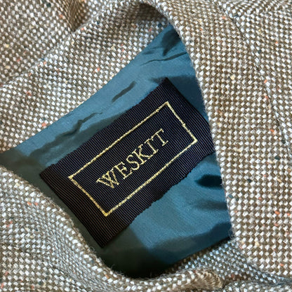 Tailored Cut Waistcoat in Finely Woven Moss Green Hopsack Tweed