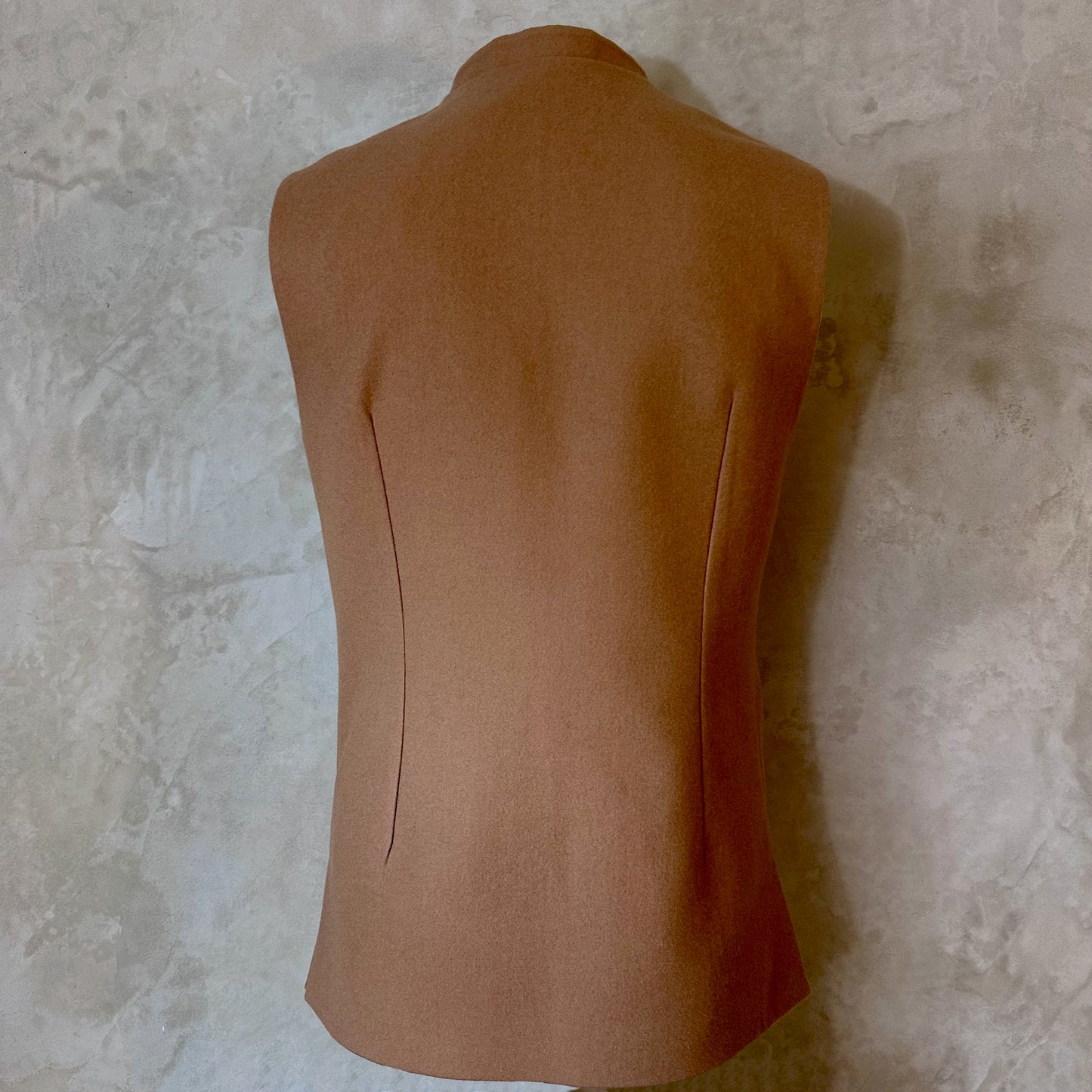 Tailored Cut Waistcoat in Camel Merino Melton