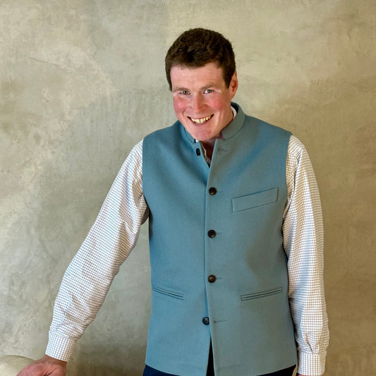 44" Classic Cut Waistcoat in Minerva Blue Doeskin