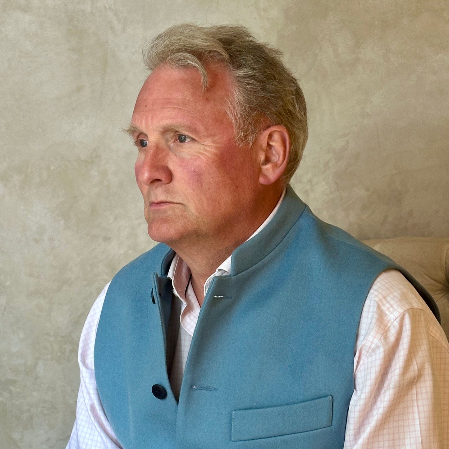 44" Classic Cut Waistcoat in Minerva Blue Doeskin