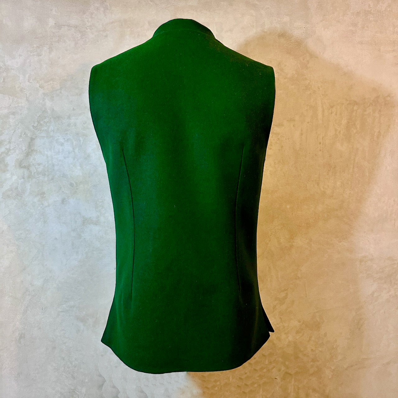 Tailored Cut Waistcoat in Forest Green Merino Melton