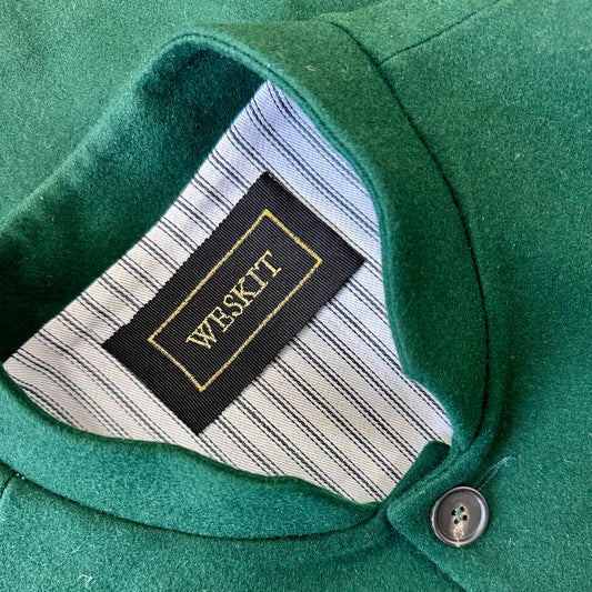 Classic Cut Waistcoat in Forest Green Merino Melton