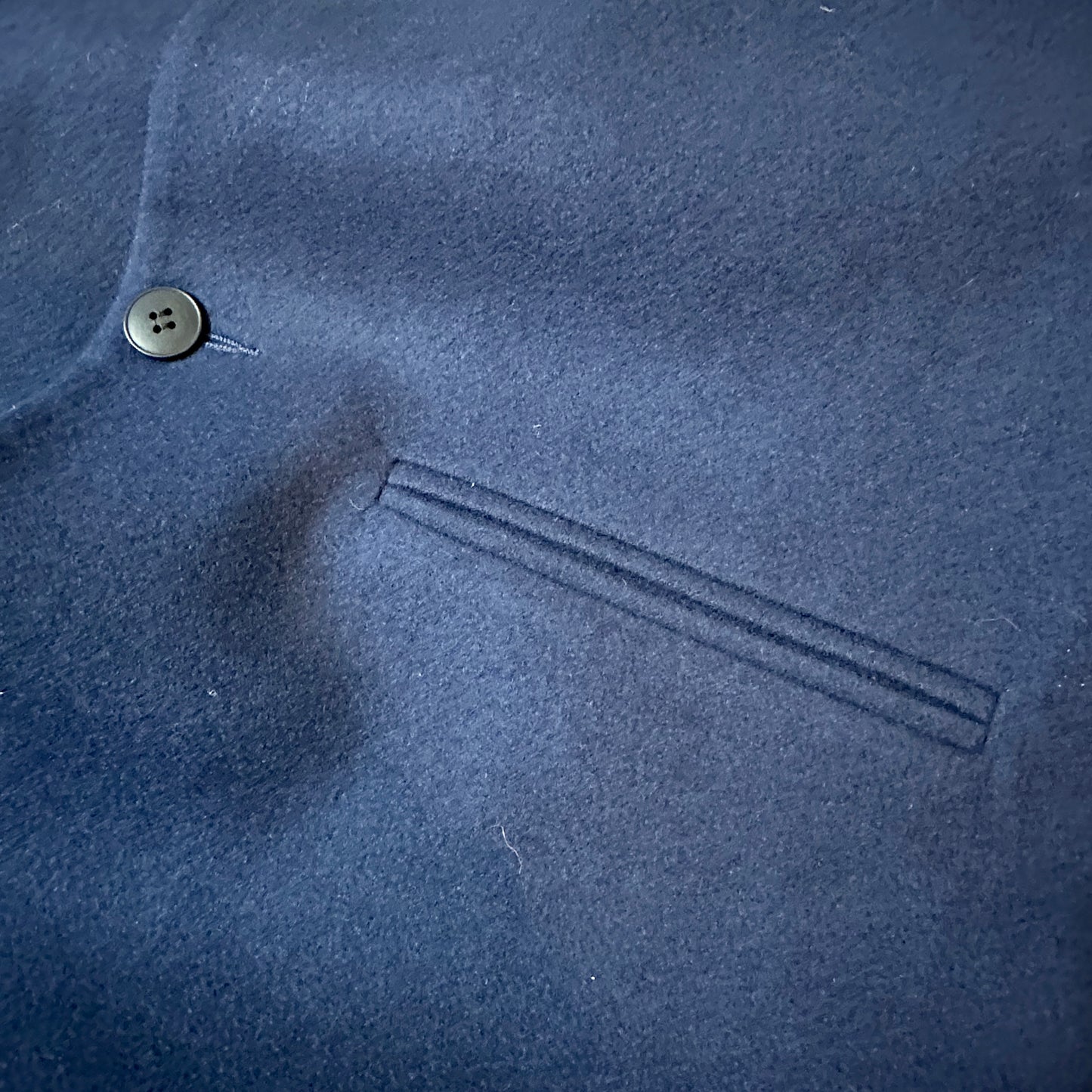 Classic Cut Navy Merino Melton Waistcoat