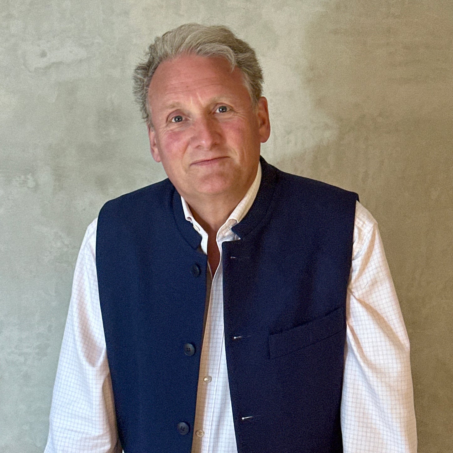 Classic Cut Navy Merino Melton Waistcoat