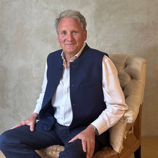 Tailored Cut Navy Merino Melton Waistcoat