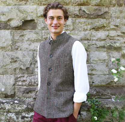 38" Classic Cut Waistcoat in Multicoloured Harris Tweed