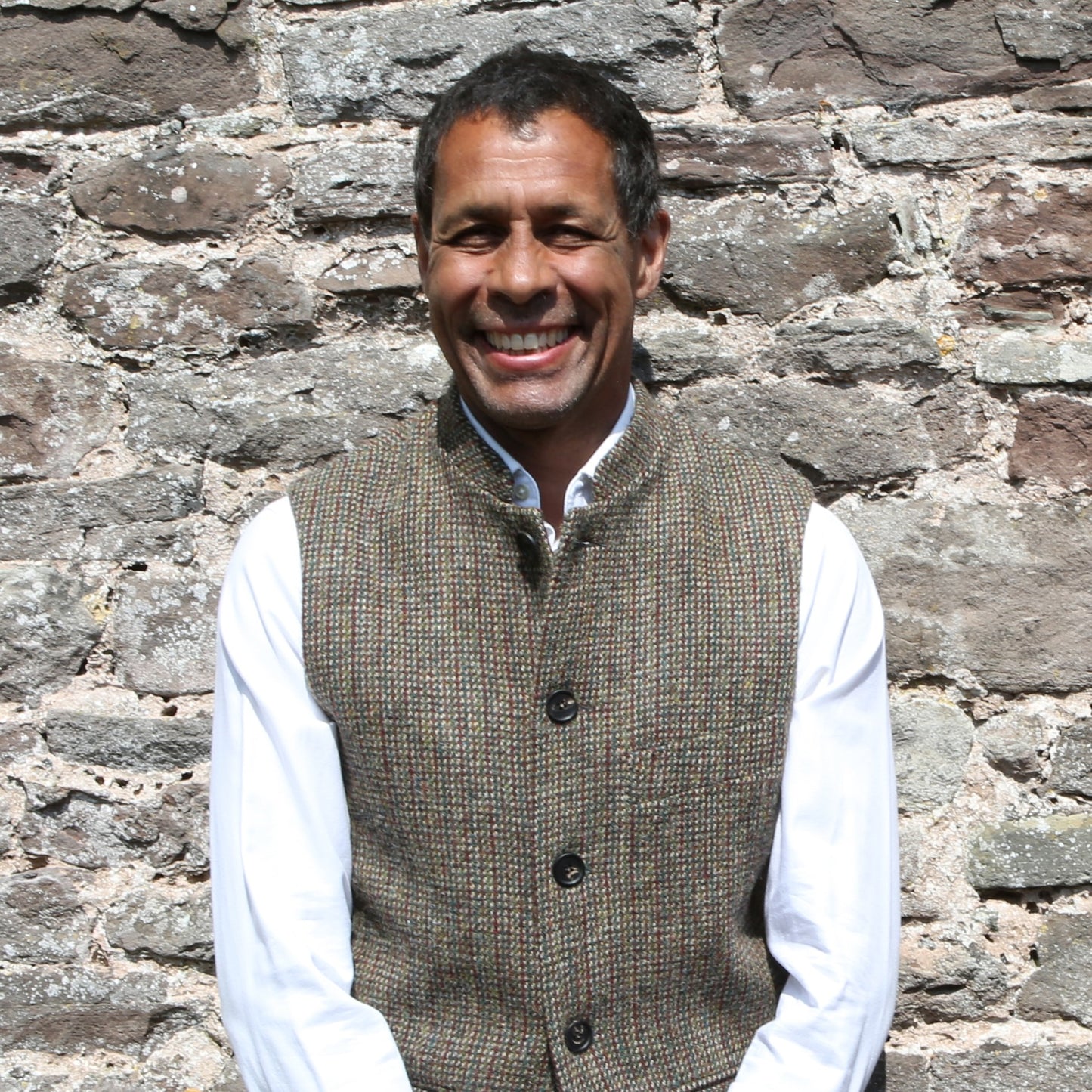 38" Classic Cut Waistcoat in Multicoloured Harris Tweed