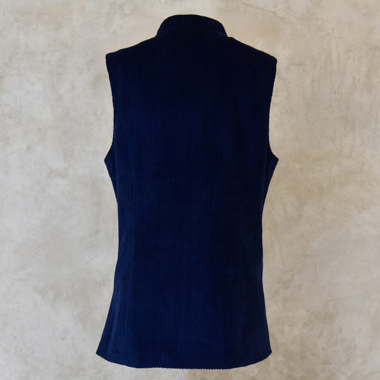 Ladies Longer Length Waistcoat in Navy Corduroy
