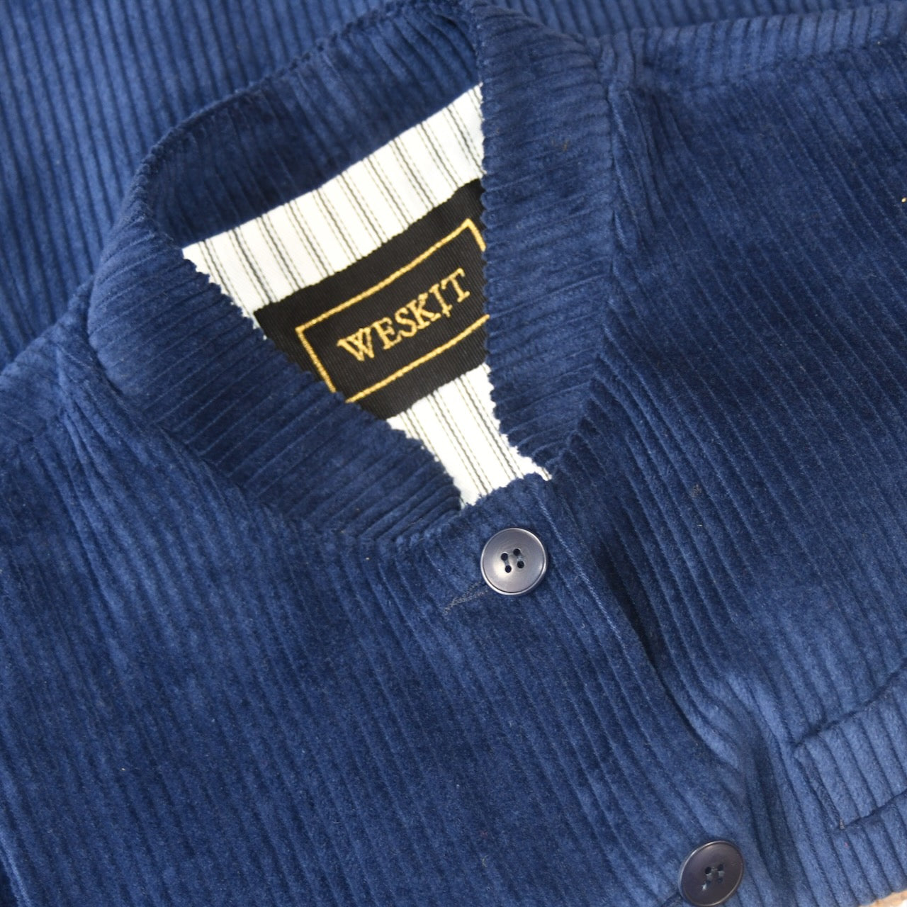 Ladies Longer Length Waistcoat in Navy Corduroy