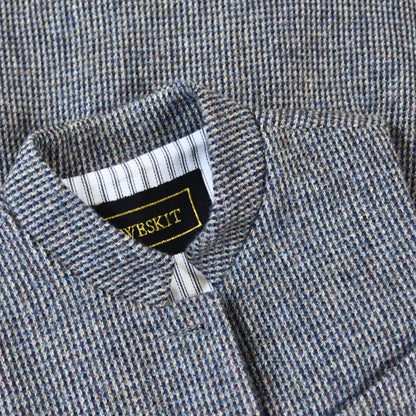 Ladies Classic Cut Waistcoat in Small Blue Check Lovat Tweed