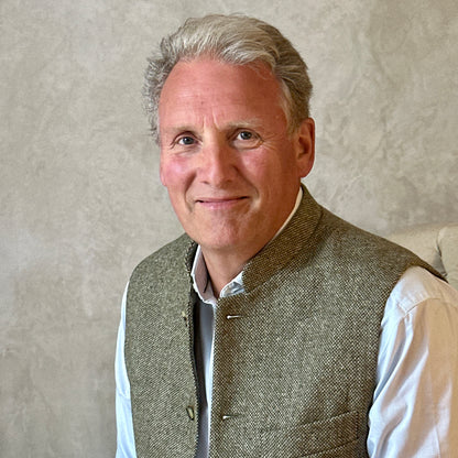 42" Tailored Cut Waistcoat in Moss Green Hopsack Tweed