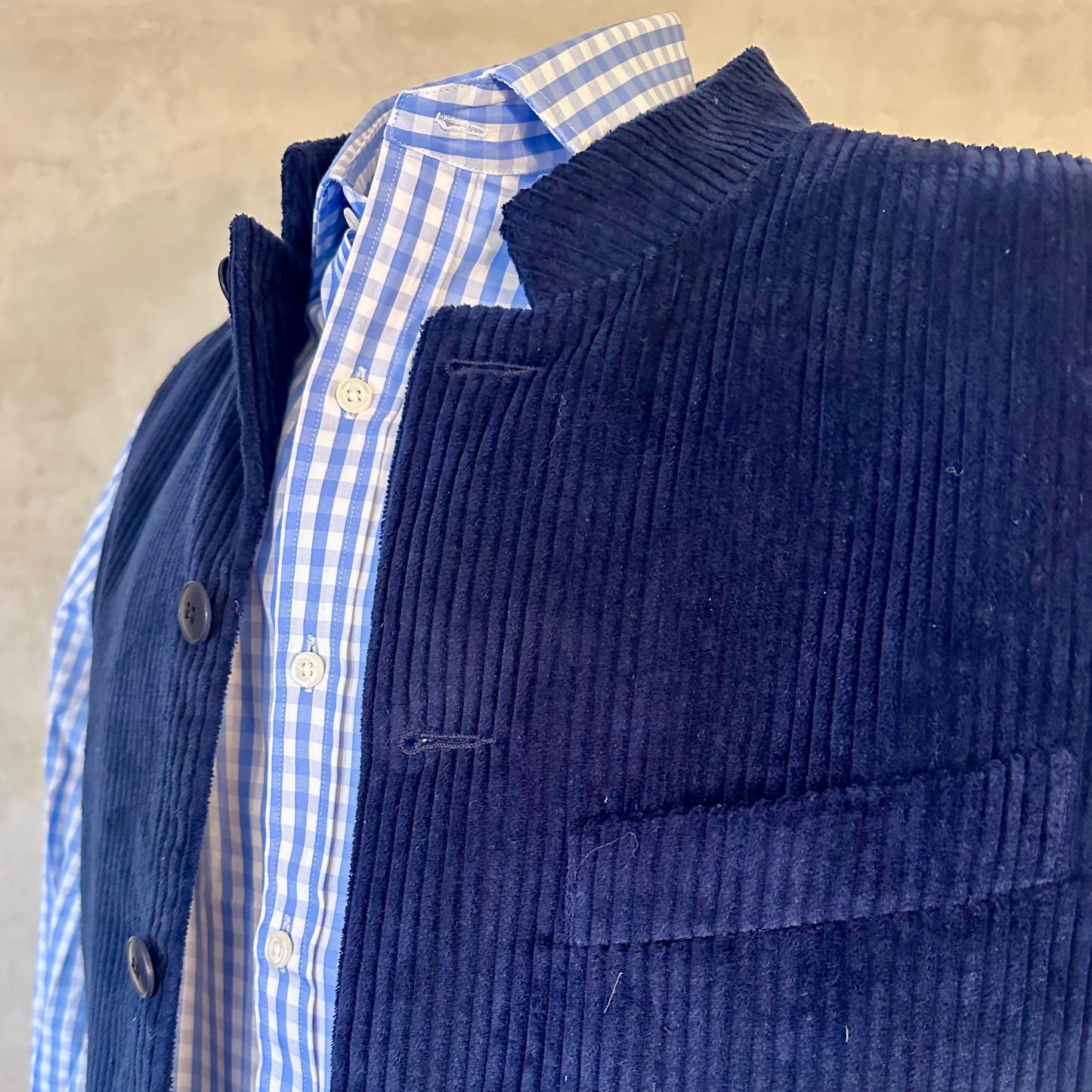 50" Tailored Cut Waistcoat in Navy Corduroy