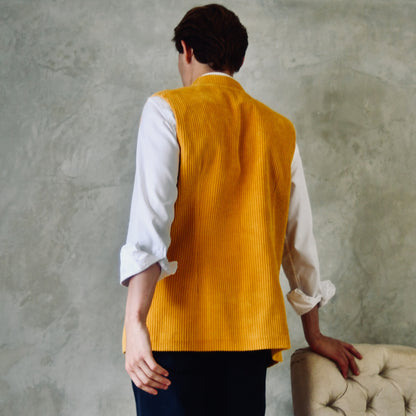 36" Classic Cut Waistcoat in Ochre Corduroy