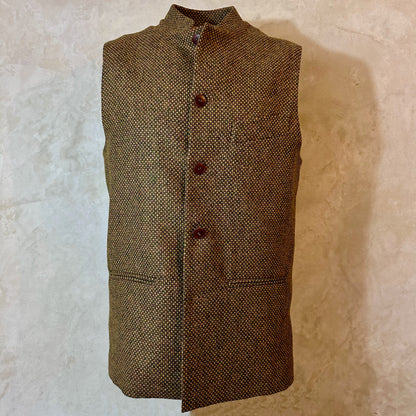 40" Classic Cut Waistcoat in Green and Orange Tiger Eye Tweed