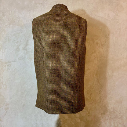 40" Classic Cut Waistcoat in Green and Orange Tiger Eye Tweed