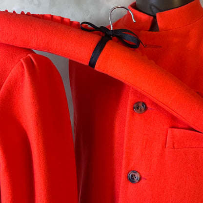 Tailored Cut Orange Merino Melton Waistcoat