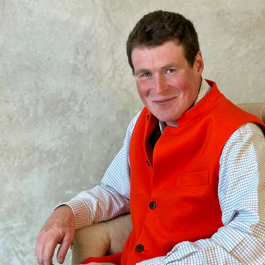 Classic Cut Orange Merino Melton Waistcoat