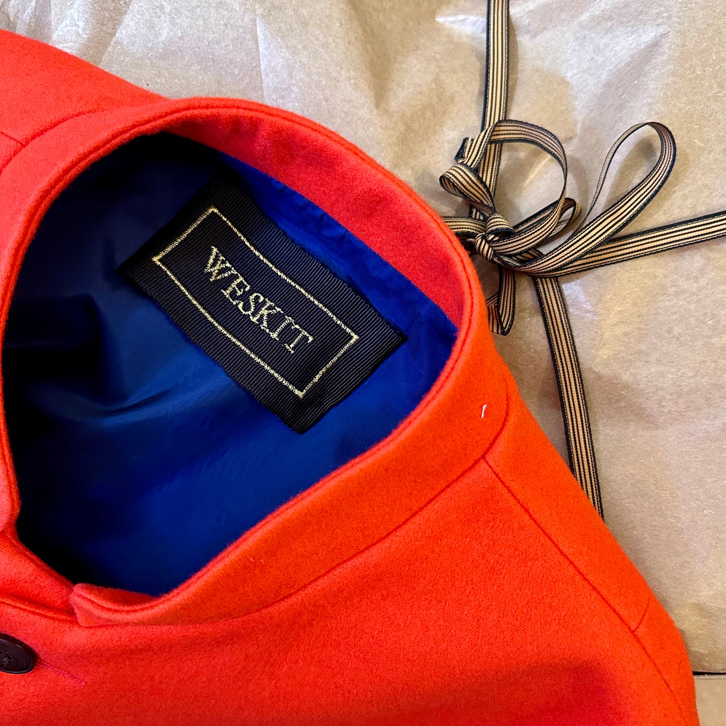 Tailored Cut Orange Merino Melton Waistcoat