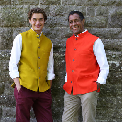 Classic Cut Waistcoat in Princess of Wales Gold Merino Melton