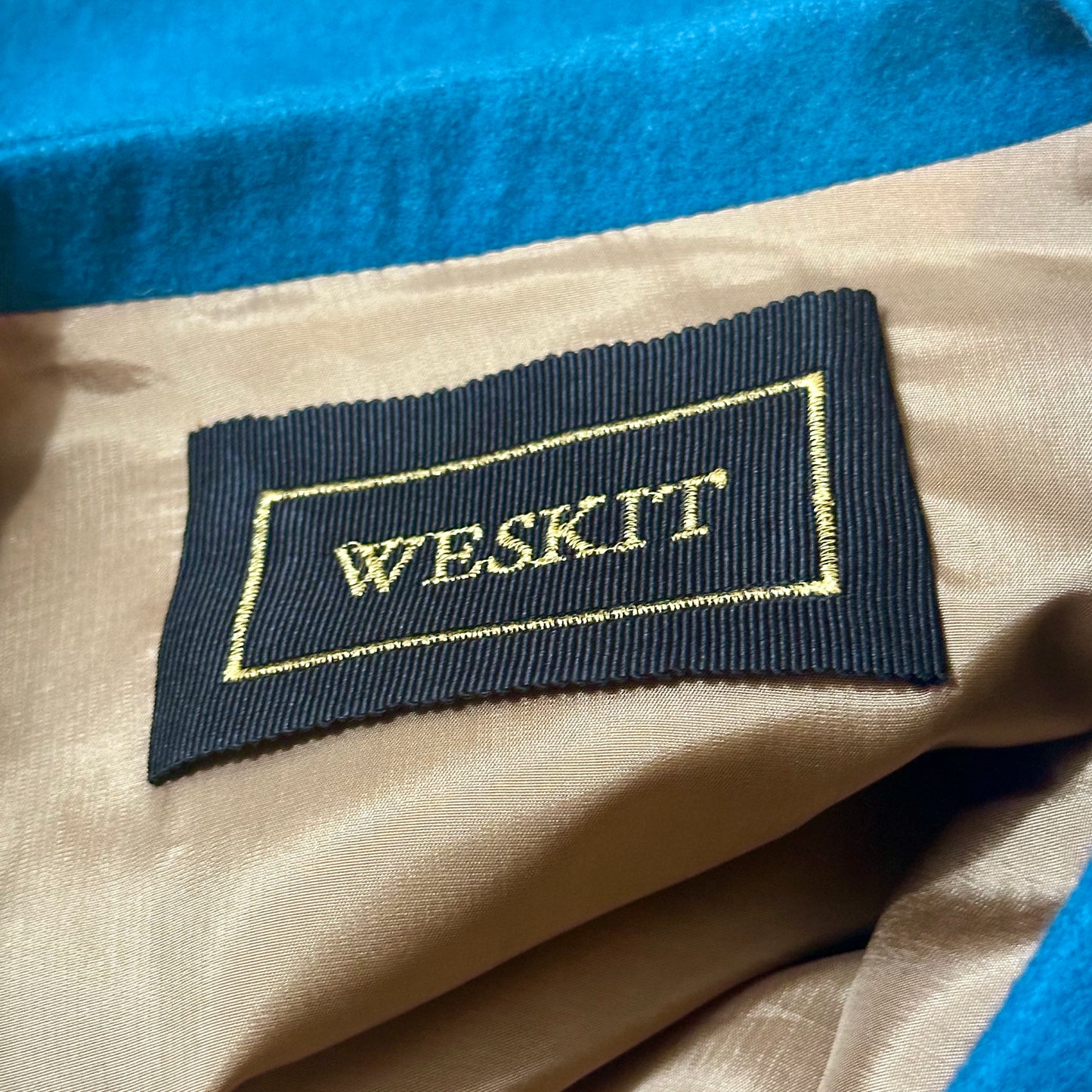 Tailored Cut Waistcoat in Petrol Blue Merino Melton