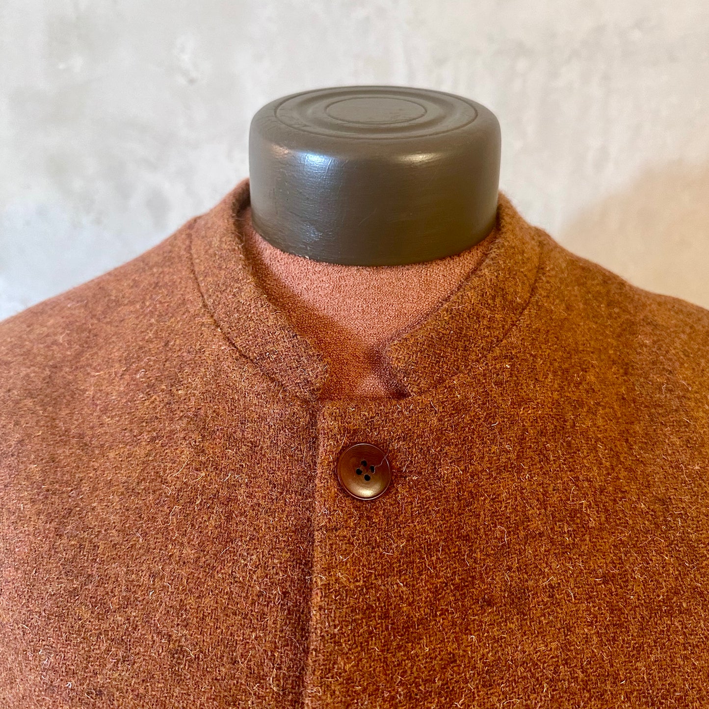 Classic Cut Waistcoat in Plain Russet Lovat Tweed