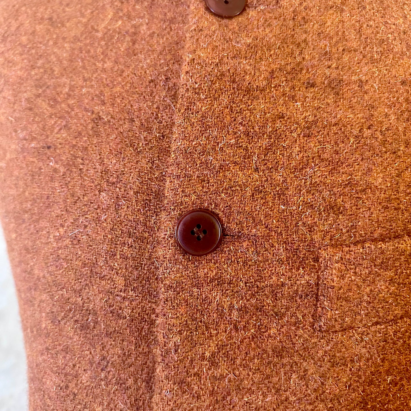Classic Cut Waistcoat in Plain Russet Lovat Tweed